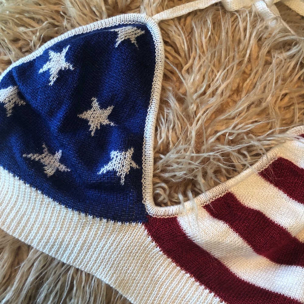 🦋 American Flag Bralette/Crop Top • Medium